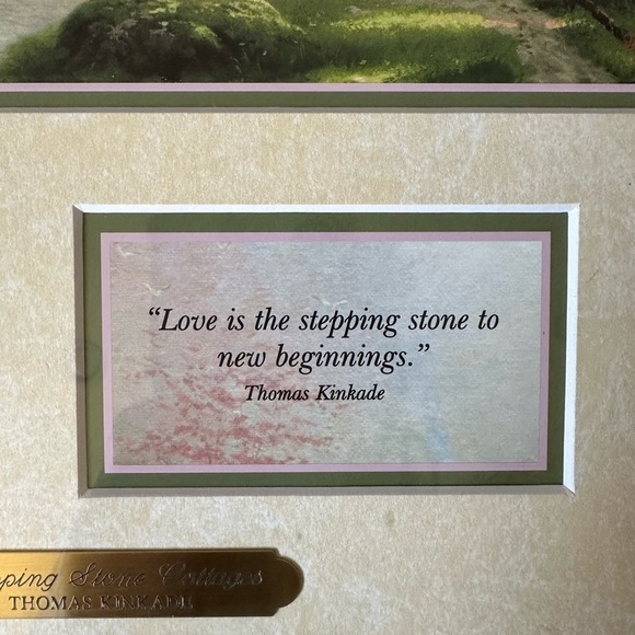 Thomas kinkade 1996 stepping stone cottage “framed art print with COA - Picture 7 of 9